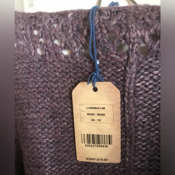 Silver Jeans Womens' Chunky Knit Wool Blend Sweater Size XS (“Rose”)Smoky Purple - Picture 3 of 6